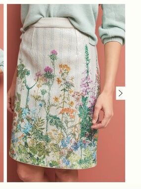 Anthropologie Sequin Garden Pencil Skirt